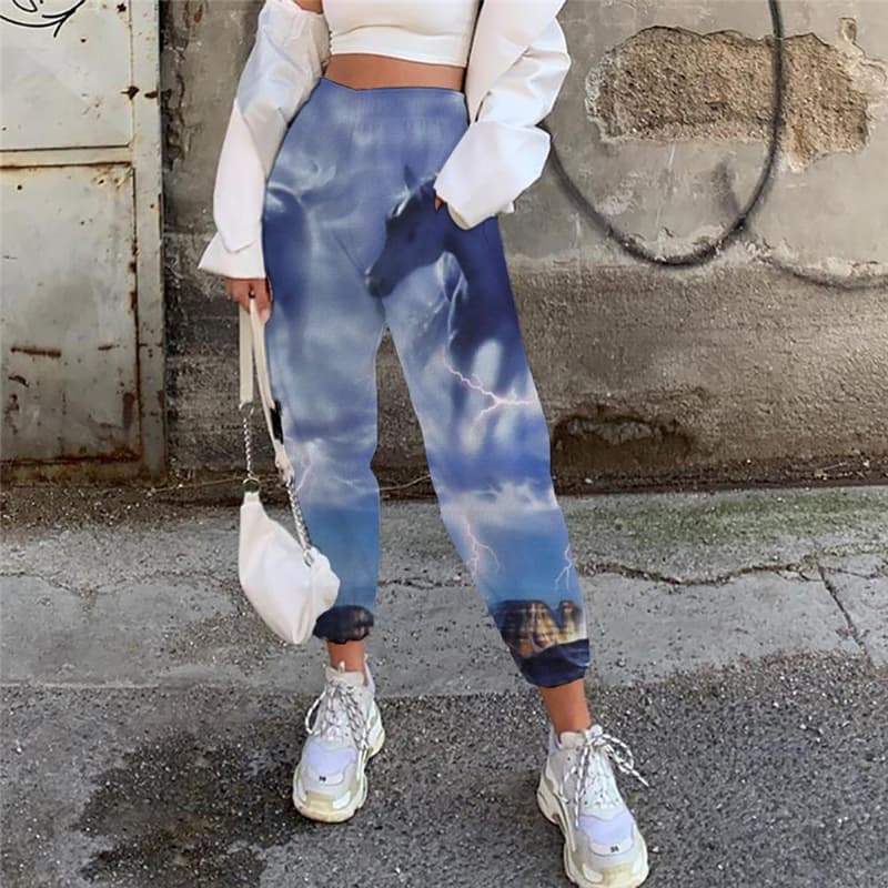 Indios Trousers Women Horse Trouser Lightning Casual Pant War 3d Printed - KYKU