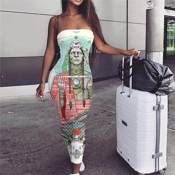 Indios Dress Women Skull sleeveless Food Sundress Animal Party Womens Clothing - KYKU