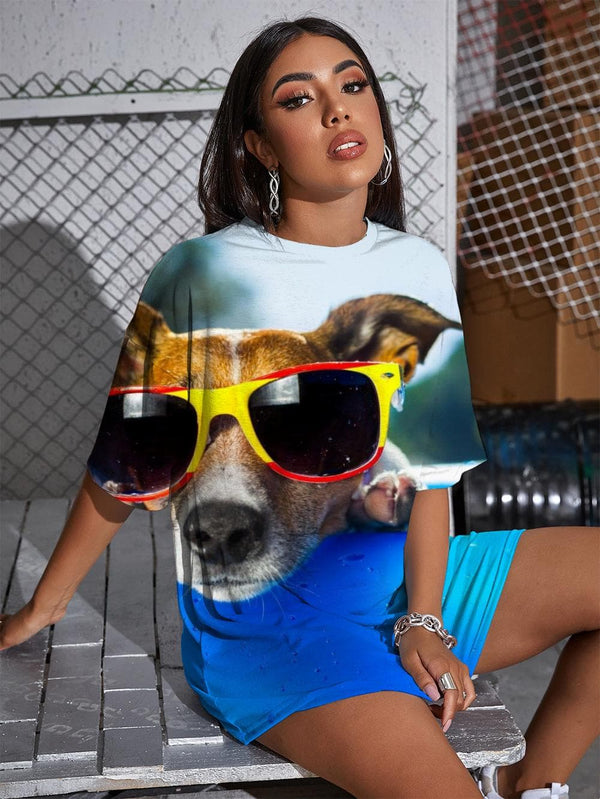 
Dog T Shirt Women Animal Gothic Hip Hop Tshirt Printed Harajuku T-shirts 3d
                