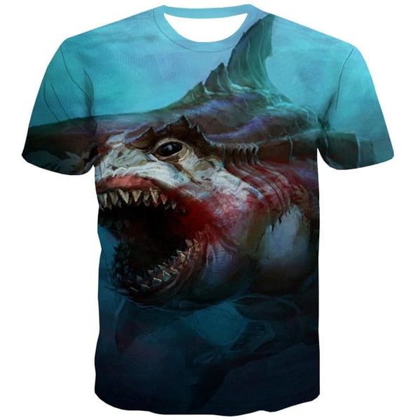 
Shark T-shirt Men Ocean Anime Clothes Animal Tshirt Printed Blood Tshirts Casual
                