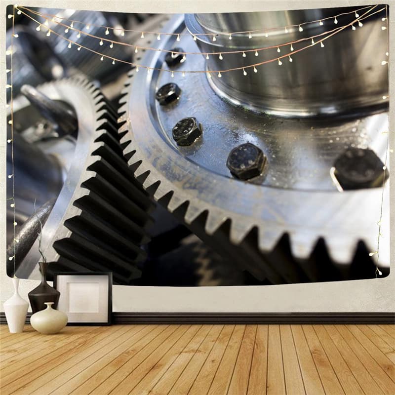 Metal Tapestry Engine Home Tapestrys Gear Tenture Mandala Harajuku Wall Tapestry