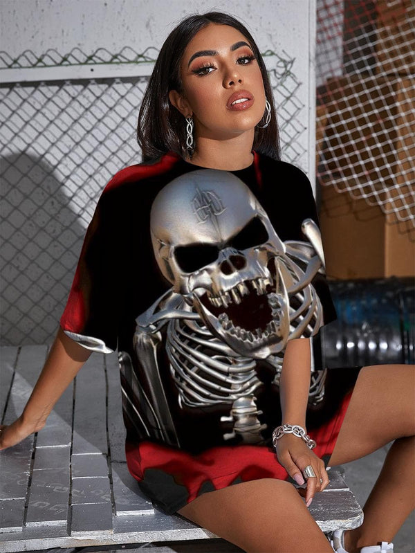 
Skull T-shirt Women Skeleton Funny T shirts Hip Hop T-shirts 3d Rock Summer
                