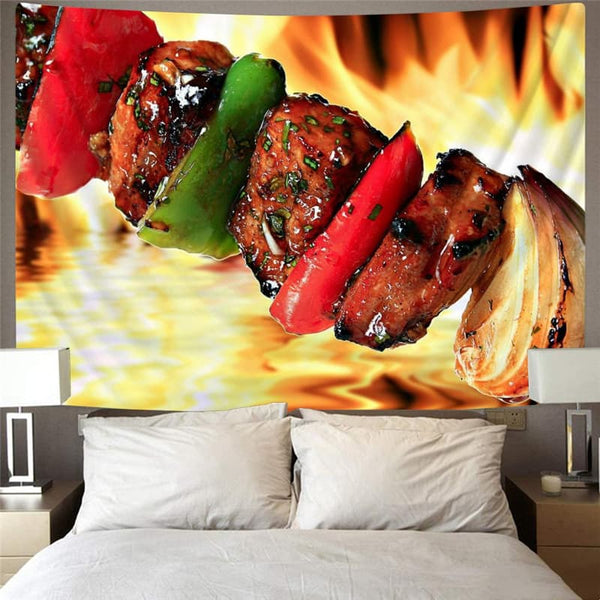 
Flame Tapiz Food Wall Tapestry Novel Tenture Mandala Wall Hanging Boho decor
                