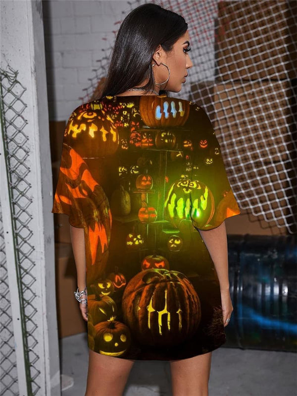 
Halloween T-shirt Women Pumpkin Summer Cosplay Punk Rock Party Funny T shirts
                