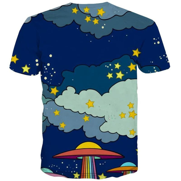 
Rainbow T-shirt Men Cloud Shirt Print Ufo Funny T shirts Galaxy Tshirts Casual
                