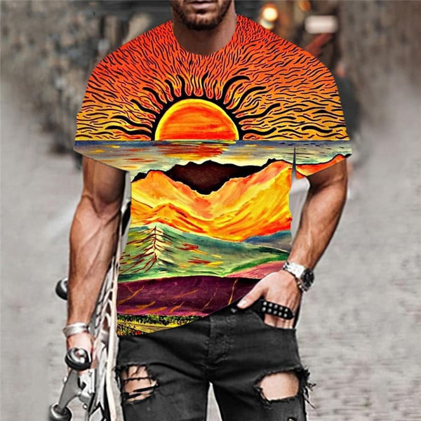 
Hippie T-shirt Men Sun Anime Clothes Graffiti T-shirts 3d Mens Clothing Hip hop
                