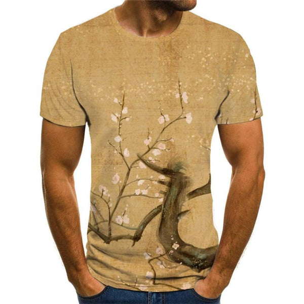 
Cherry Blossoms T-shirt Men Romantic Shirt Print Love Funny T shirts Painting Tshirts Casual
                