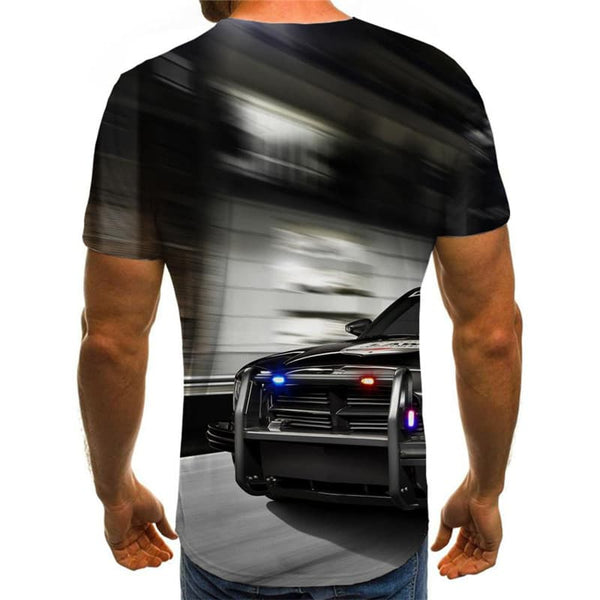 
Car T-shirt Men Police Car Tshirt Printed Harajuku Shirt Print Hip Hop Tshirts Casual
                