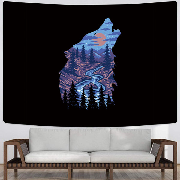 
Nation Tapestry style Home Tapestrys decoration Wall Tapestry Wolf Tapestries Wolf head Tenture Mandala forest Rug Wall
                