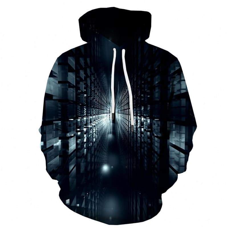 Abstract Sweatshirts men Harajuku Sweatshirt Printed Black Hoodie Print - KYKU