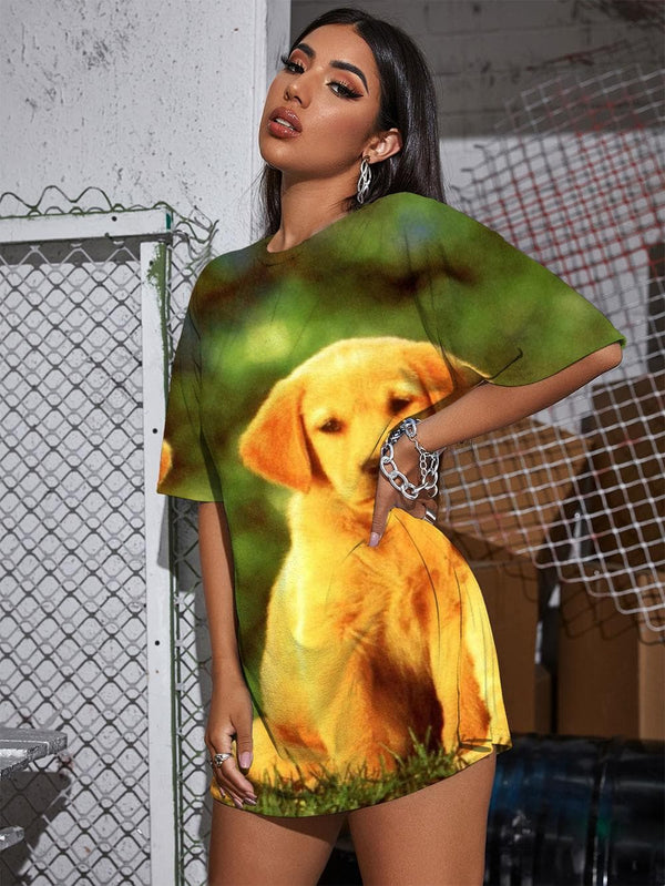 
Dog T Shirt Women Animal Punk Rock Home Funny T shirts Harajuku Tshirt Printed
                