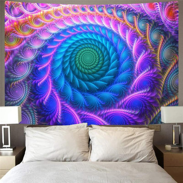 
Geometric Tapiz Psychedelic Home Tapestrys Vortex Rug Wall Color Tenture Mandala
                