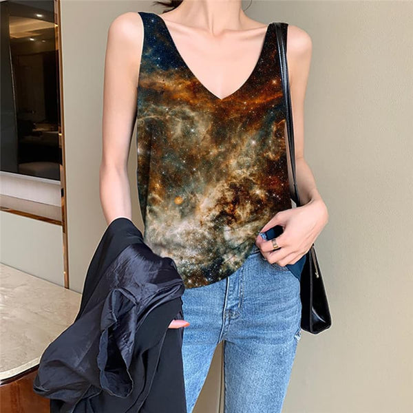 Galaxy Tank-Top women Space Tank Tops Casual Universe Anime Clothes Nebula Sleeveless 3d