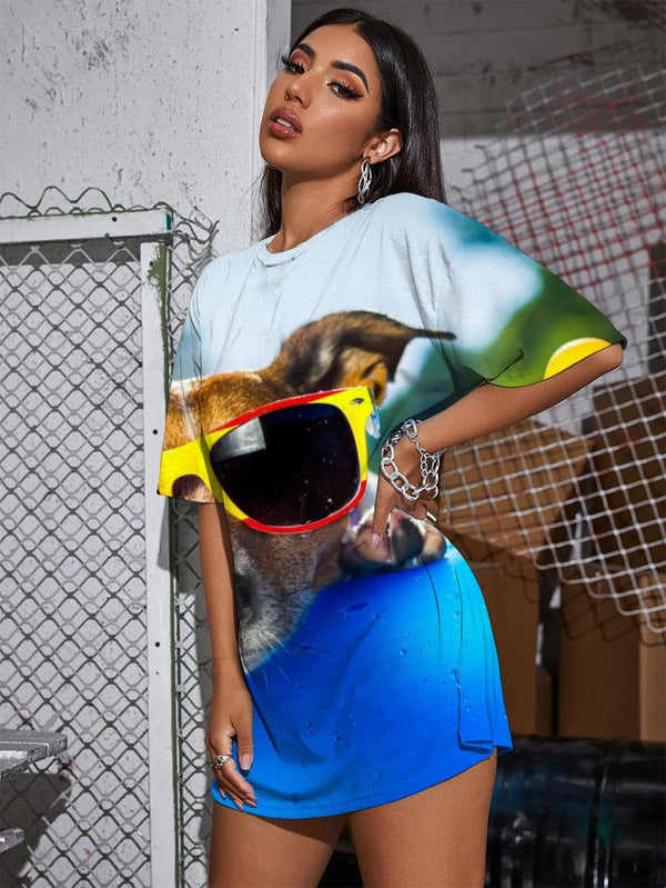 
Dog T Shirt Women Animal Gothic Hip Hop Tshirt Printed Harajuku T-shirts 3d
                