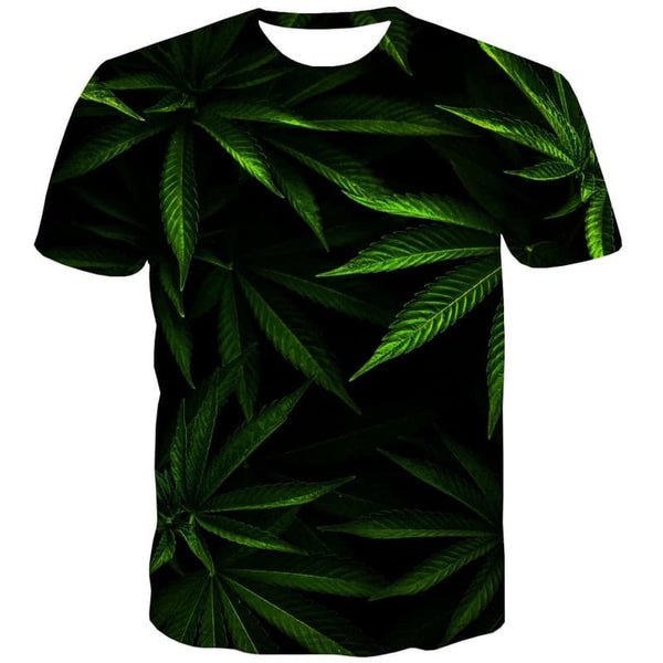 
Weeds T shirt Men Green T-shirts 3d Leaves Funny T shirts Short Sleeve summer
                