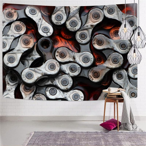 
Metal Tapestry Engine Home Tapestrys Gear Rug Wall Funny Tenture Mandala Rock Wall Tapestry
                