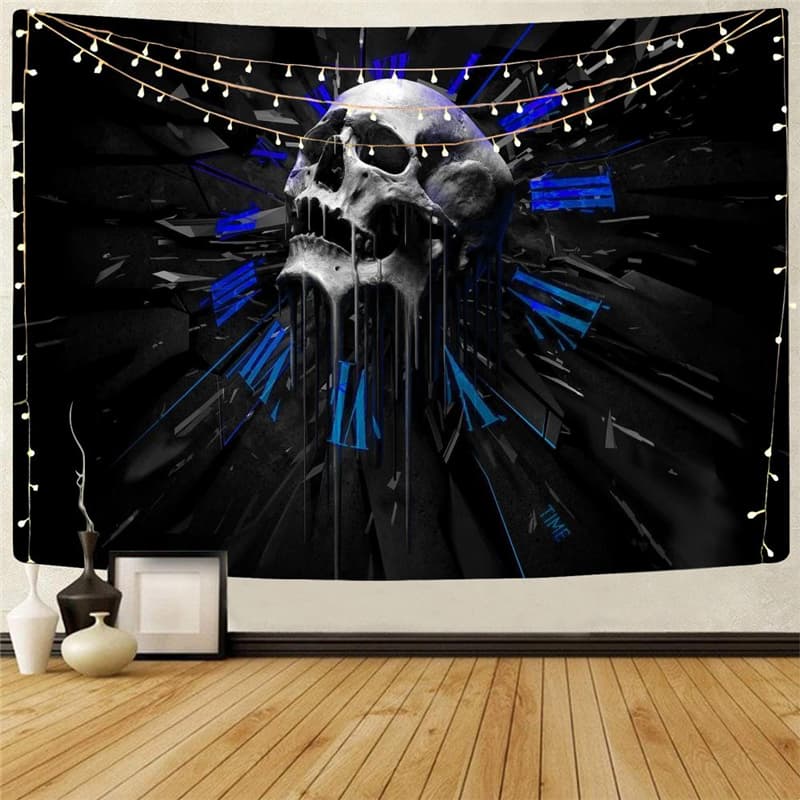 Skull Tapiz Punk Wall Tapestry Blue Rug Wall Devil Tenture Mandala Decor Mandala
