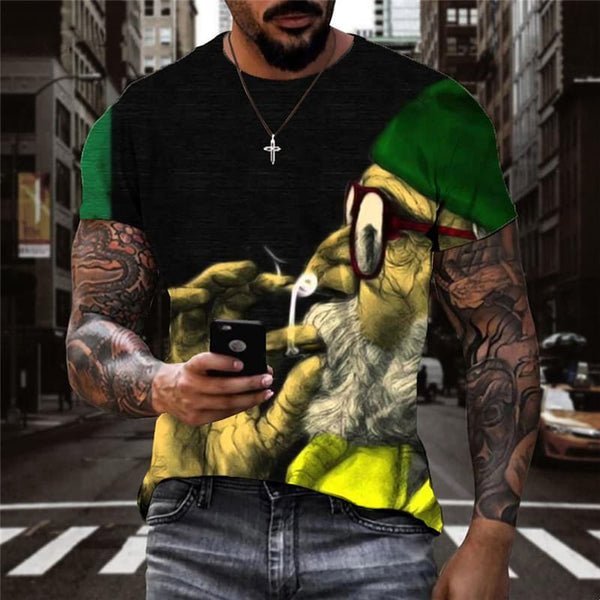 Portrait T shirt Men Smokes Funny T shirts National Flag Shirt Print Painting Tshirts Casual