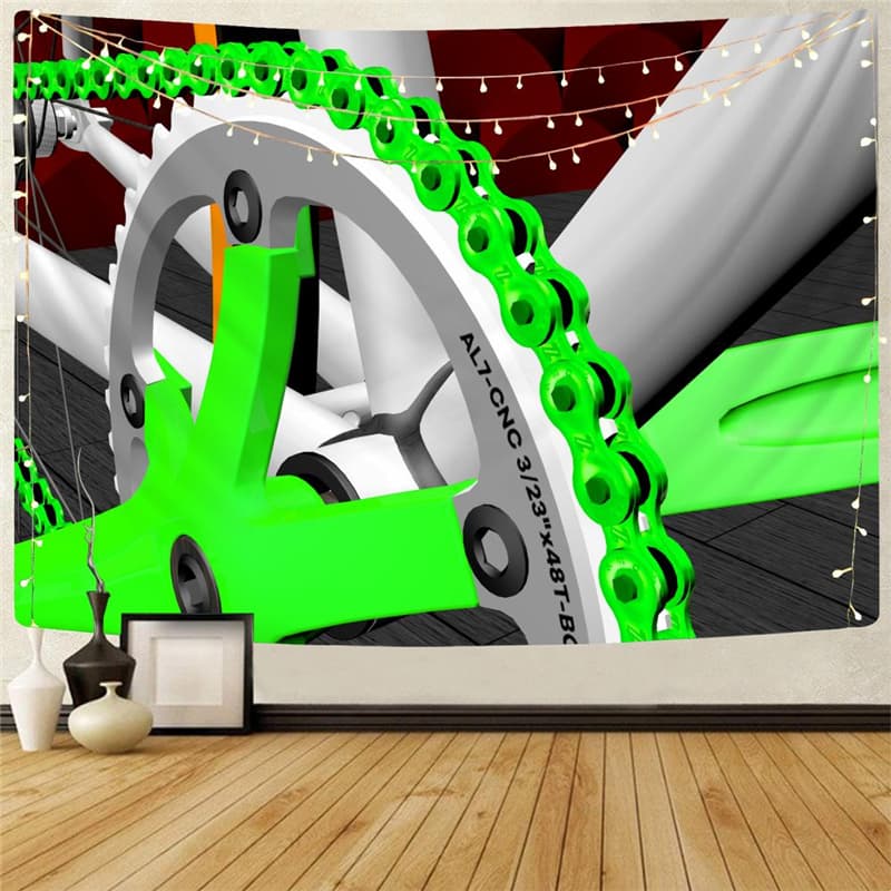 Metal Tapiz Engine Tapestries Gear Wall Tapestry Street Home Tapestrys