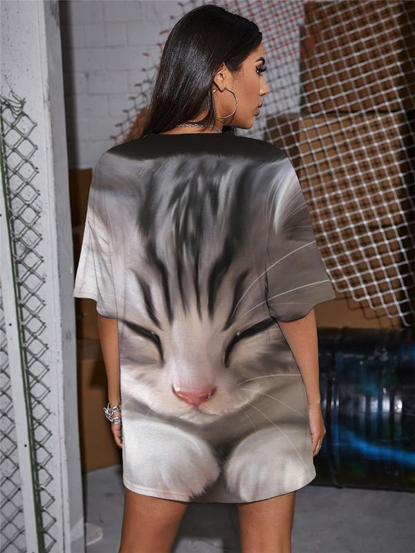 
Cat T Shirt Women Animal Gothic Lovely Shirt Print Harajuku Summer
                