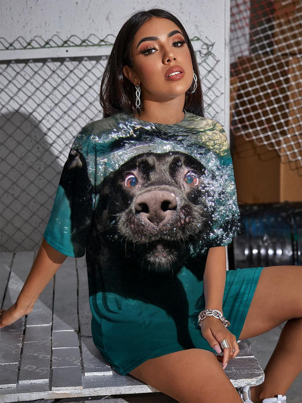 
Dog T Shirt Women Ocean Funny T shirts Animal Summer Harajuku Punk Rock
                