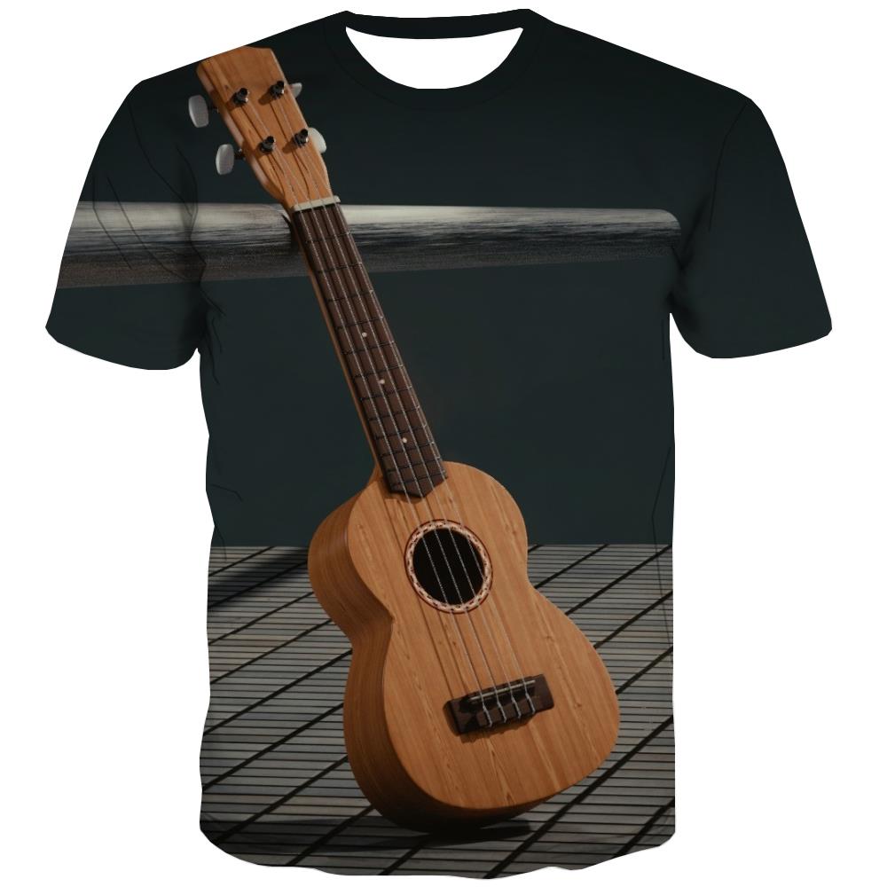 Music T-shirt Men Instrument Tshirts Casual Retro Tshirts Cool Electronic Shirt Print