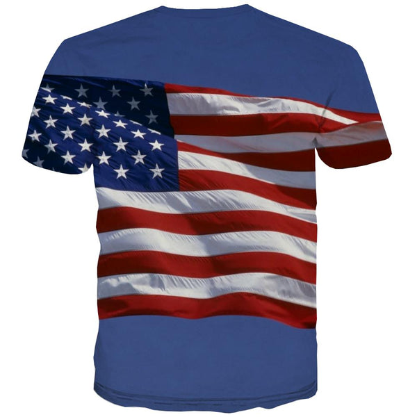
USA T-shirt Men Flag Tshirt Anime Statue T shirts Funny Country Shirt Print
                