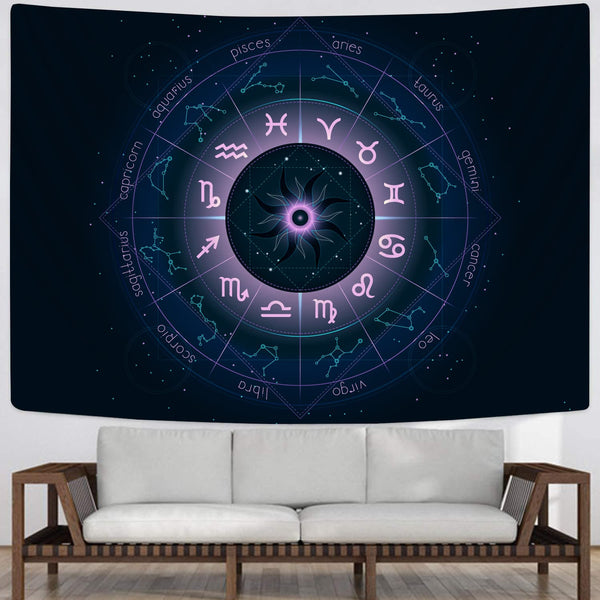 
Trippy Tapiz constellation Tapestries Zodiac Tenture Mandala galaxy Rug Wall 12 constellations Home Tapestrys moon Wall Tapestry
                