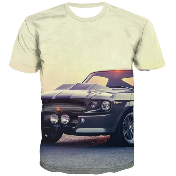 Racing Car T-shirt Men Metal T shirts Funny City Tshirt Anime Gray Shirt Print Retro Tshirts Casual