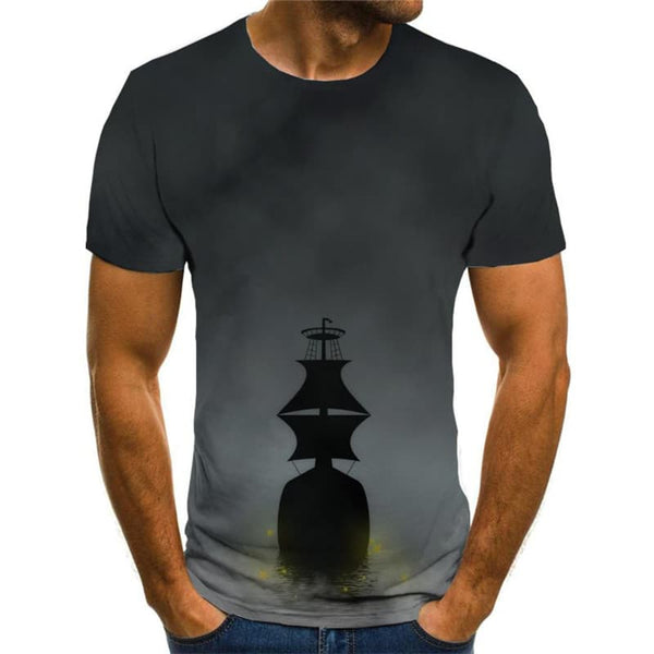 
Pirate T-shirt Men Sail Tshirts Casual War Funny T shirts Ocean Shirt Print
                