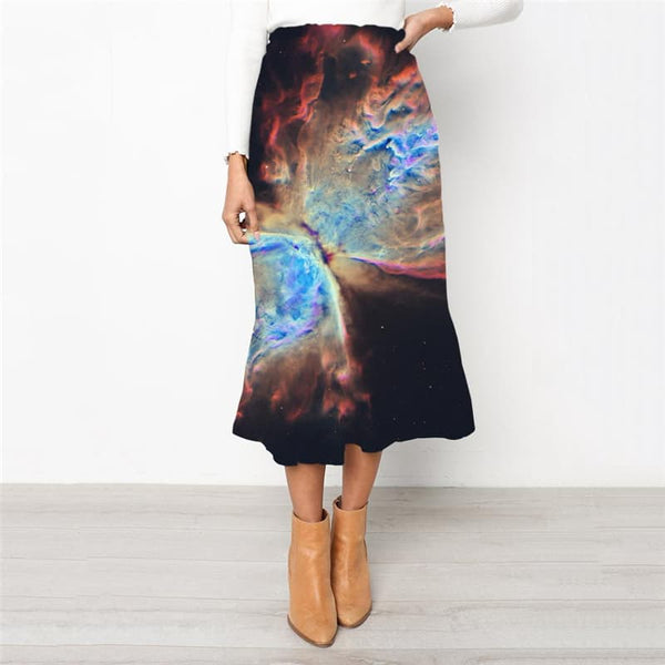 Galaxy Skirts Women Space High waist skirts Universe Rock Frauen Nebula Skirt Ladies