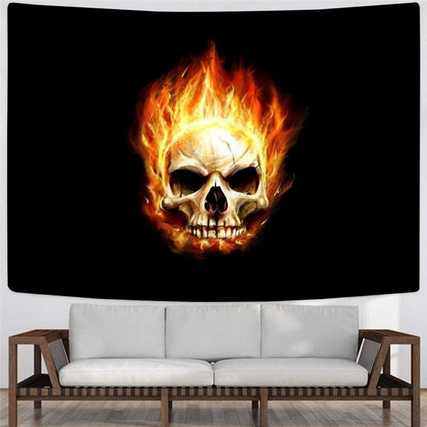 
Skull Tapestry Punk Home Tapestrys Skull Wall Tapestry Flame Tenture Mandala
                