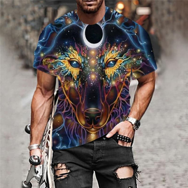 
Wolf T shirt Men Animal T-shirts 3d Galaxy Shirt Print Abstract Tshirt Printed
                