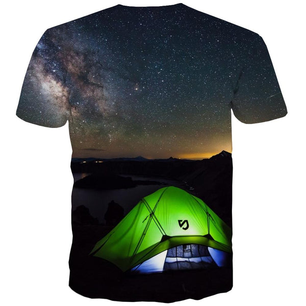 
Camping T-shirt Men Sunset Shirt Print Forest Tshirts Casual Flame Tshirt Anime
                