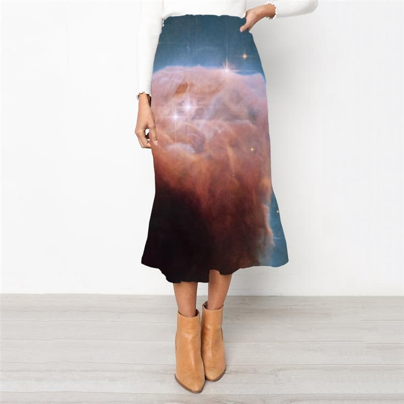 Galaxy Skirt Women Space Rock Frauen Universe High waist skirts Nebula School skirt
