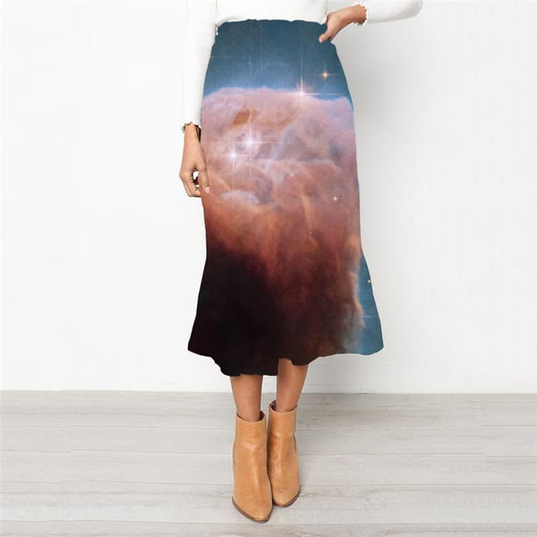 
Galaxy Skirt Women Space Rock Frauen Universe High waist skirts Nebula School skirt
                
