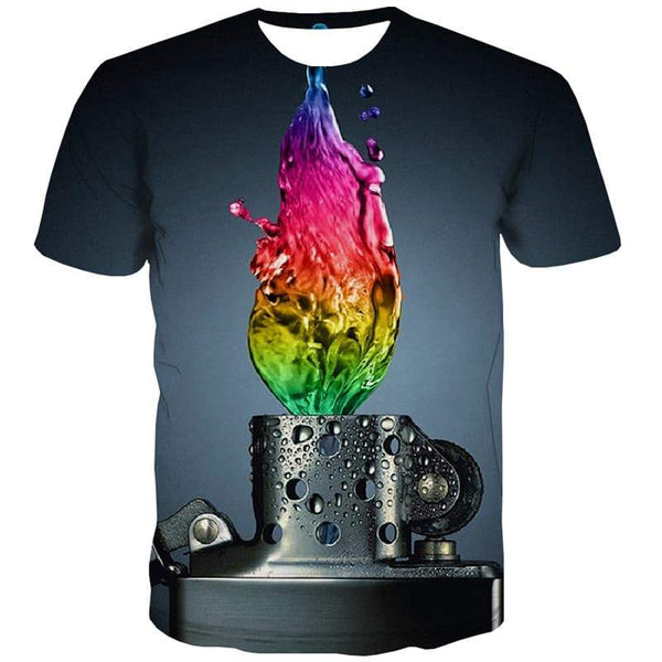 
Flame T-shirt Men Colorful Shirt Print Lighter Tshirts Casual Harajuku Tshirts Novelty - KYKU
                