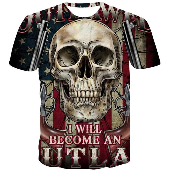 
Skull T-shirt Men Gun Tshirt Printed War Funny T shirts Harajuku T-shirts 3d
                