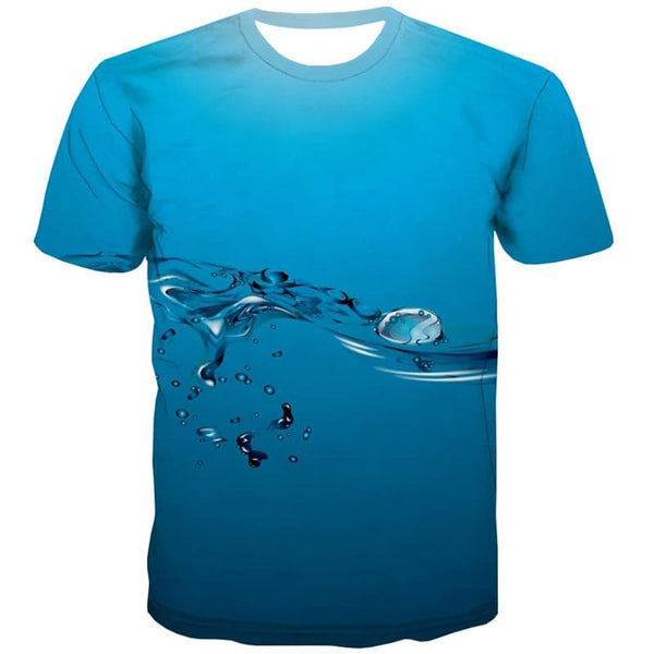 
Water Droplets T shirt Men Blue Shirt Print Harajuku Funny T shirts Novel Anime Clothes
                