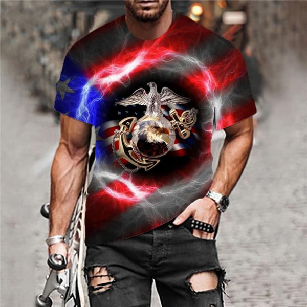 
Eagle T-shirt Men Lightning Tshirt Printed Animal Funny T shirts United States Tshirts Casual
                