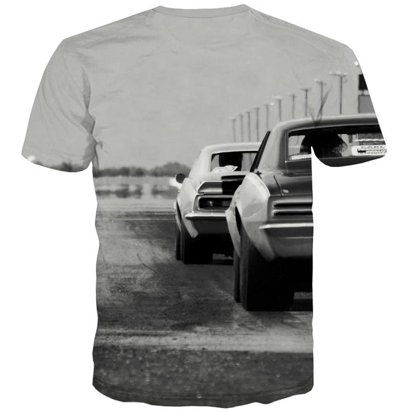 
Racing Car T-shirt Men Metal Tshirts Novelty City T shirts Funny Gray Tshirts Casual Retro T-shirts 3d
                