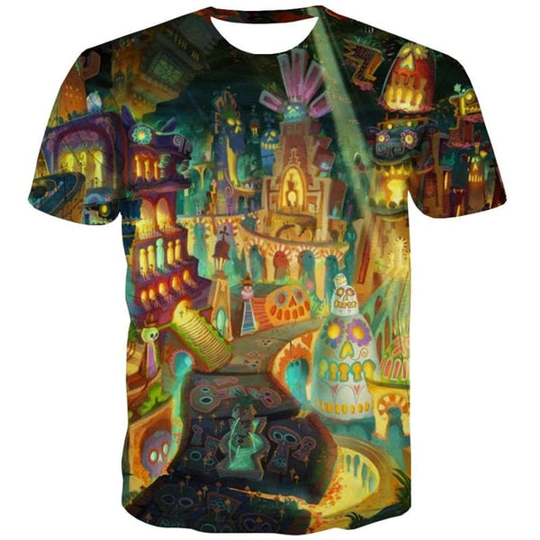 
Halloween T-shirt Men Skull Funny T shirts Hip Hop Tshirts Casual Party Shirt Print
                