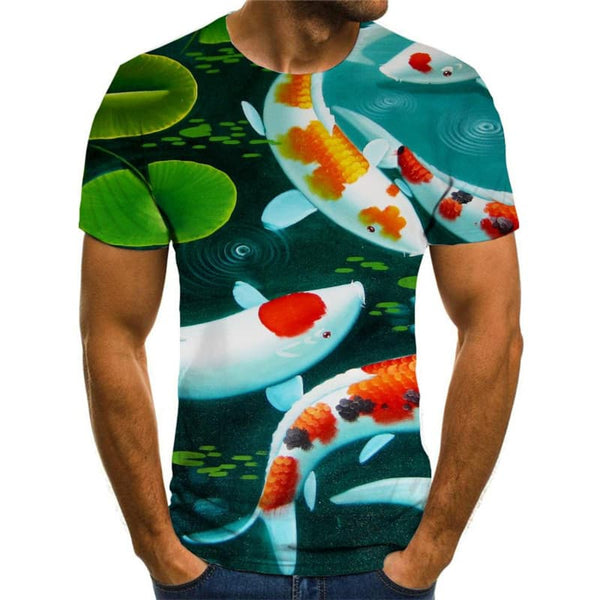 
Fish T-shirt Men Animal Shirt Print Flower Anime Clothes Romantic T-shirts 3d
                