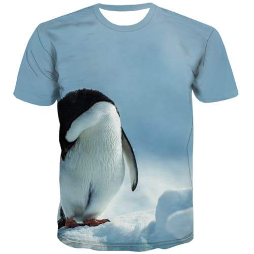 Penguin T-shirt Men Animal Tshirts Cool Snow Tshirt Anime Lovely T-shirts Graphic - KYKU