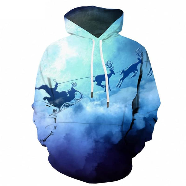 Christmas Sweatshirts men Deer Hoodie Print Moon 3d Printed New Year Hoody Anime