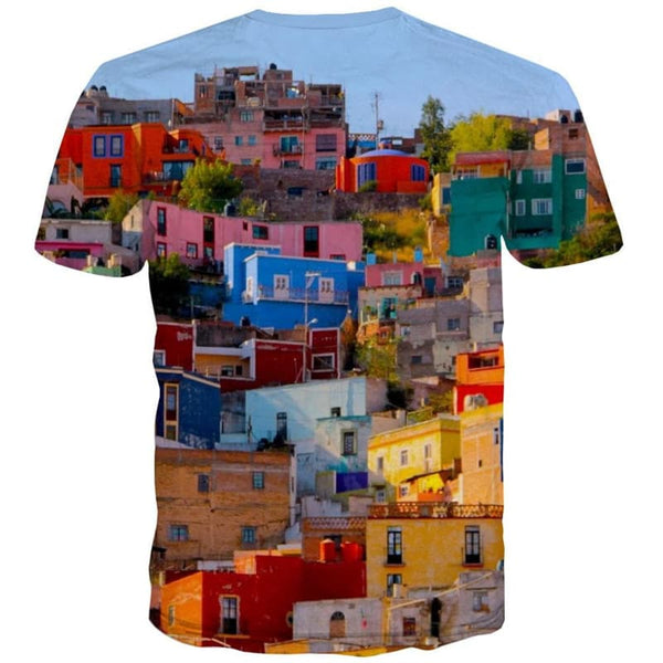 
City T-shirt Men House Shirt Print Colorful Anime Clothes Harajuku Tshirt Printed
                