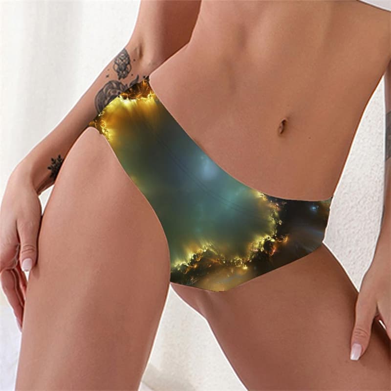 Galaxy Briefs Women Space Tanga Universe Knickers Black Hole Pantys