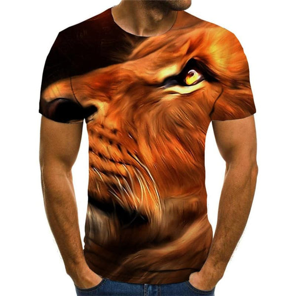 
Lion T-shirt Men Animal Tshirts Casual Abstract T-shirts 3d Street Tshirt Printed
                