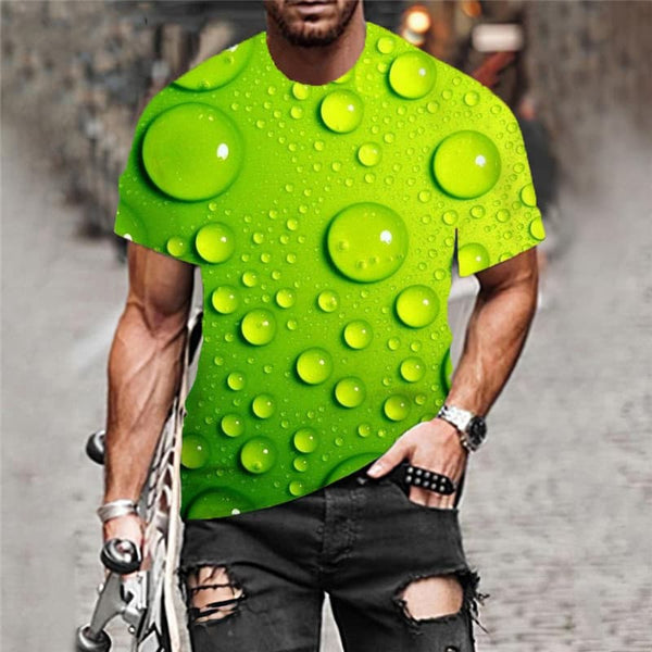 
Raindrop T-shirt Men Green Shirt Print Novel Funny T shirts Retro Tshirts Casual
                