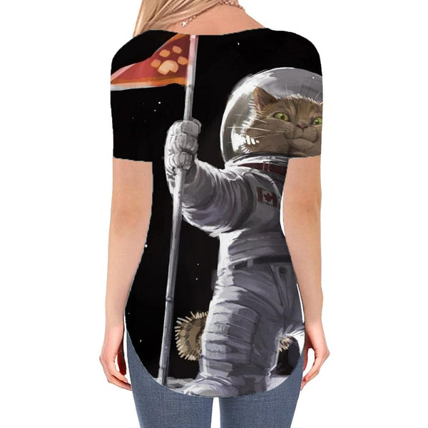 
Cat T Shirt Women Animal Shirt Print Galaxy Funny T shirts Earth Tshirts Printed Astronaut T-shirts 3d
                